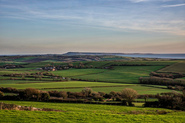 View towards Portland in Dorset in South West England
