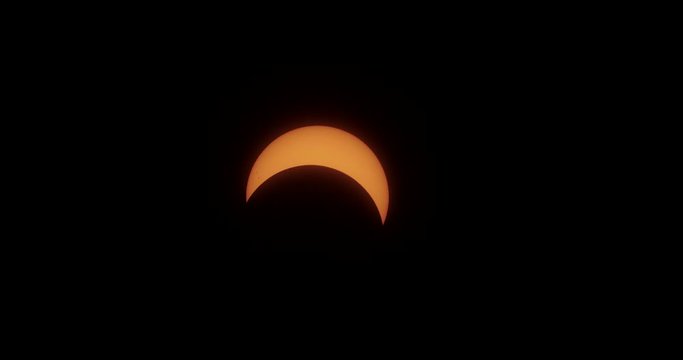 Partial solar eclipse as seen through telescope