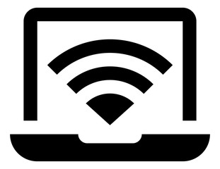 Laptop Computer WiFi Access Vector Icon.eps