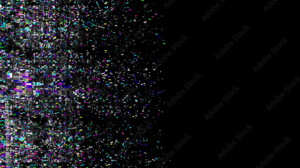 Poster glitch. computer screen error. digital pixel noise abstract design. television signal fail. data dec