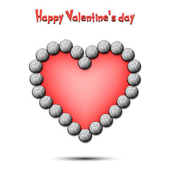 Happy Valentines Day. Heart from volleyball balls