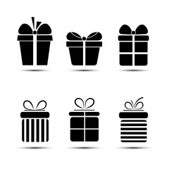 Set of icons of gift boxes