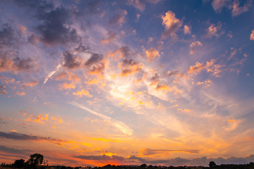 sunset sky with clouds