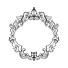 Baroque frame decorative detailed rich luxury ornament