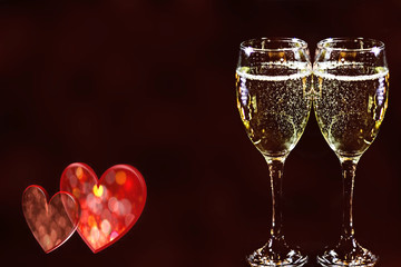 Valentine's Day background. Romantic dinner concept.