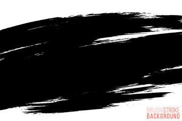 Vector hand drawn big brush stain. Monochrome ink painted stroke. Painted by brush black stain. Monochrome artistic backdrop. One color grungy background.
