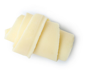 Yummy chocolate curl for decor on white background