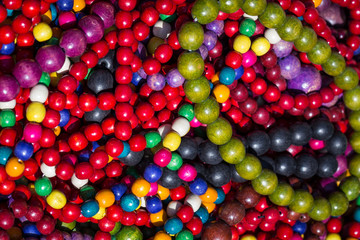Fototapeta na wymiar Multicolor wooden beads