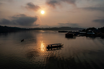 Fototapeta na wymiar Landscape of pier in the river Thailand