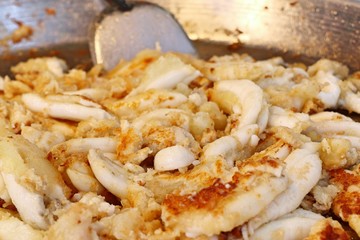 Fried squid at street food