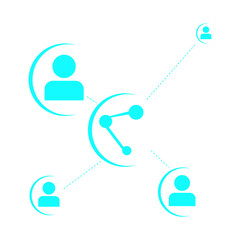 Isolated connected people in a social network. Vector illustration design