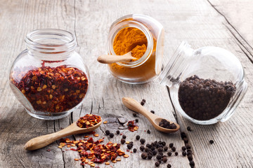 Red and black pepper