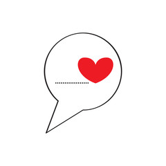 Bubble chat with a heart. Vector illustration design