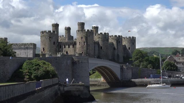 Conwy castle and River Conway, North Wales, UK