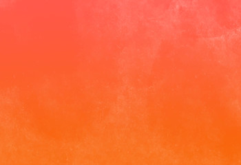 bright orange color textured painted wall. water color paper. warm tone gradient background.