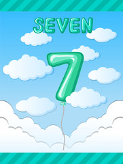 Number seven balloon template