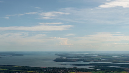 Aerial view of the Iguassu River in Foz do Iguaçu/ PR/ Brazil