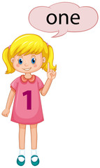 Girl with number one