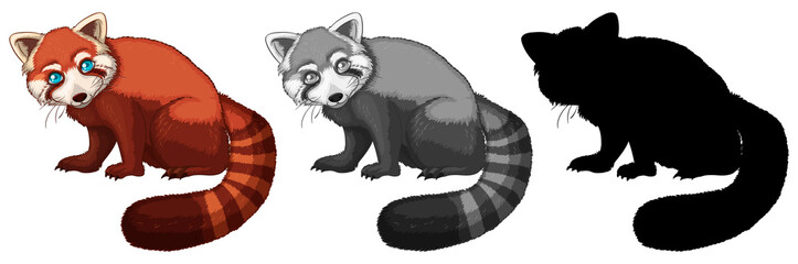 Set of red panda character © GraphicsRF