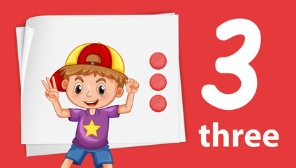 Boy on number three template