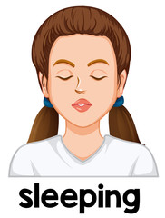 A girl sleeping face