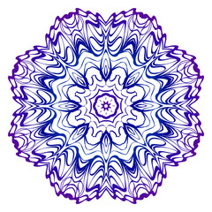 Pattern of mandala. Vector illustration. Modern Decorative floral color mandala. Decorative Cicle ornament. Floral design. Anti-stress therapy pattern.