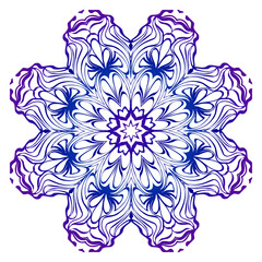 Pattern of mandala. Vector illustration. Modern Decorative floral color mandala. Decorative Cicle ornament. Floral design. Anti-stress therapy pattern.