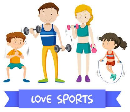 Group of sport family