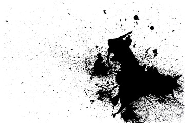 black ink splashes on a white background
