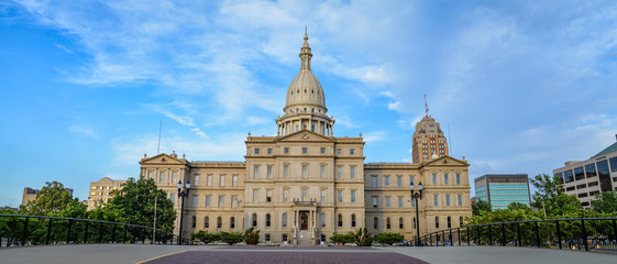 Downtown Lansing MI State Capitol Building - City Skyline