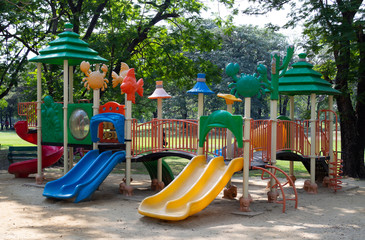 big colorful playground toy set for children in the public park
