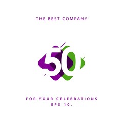 50 Year Anniversary Vector Template Design Illustration