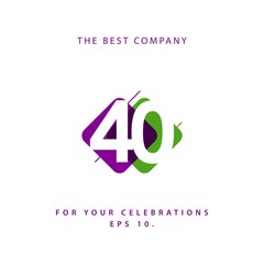 40 Year Anniversary Vector Template Design Illustration