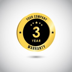 3 Year Warranty Vector Template Design Illustration