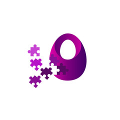 Fototapeta premium puzzle number nine logo, number 0 logo design