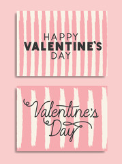 happy valentines day set cards