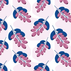 Vector Leaves and berries pattern