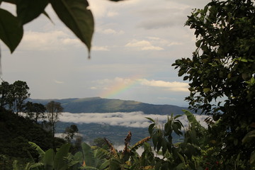 rainbow over the green mountains