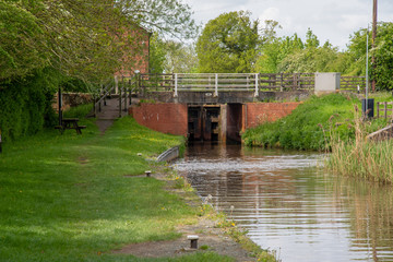 Bridge No 23 at Marbury Lock on the Llangollen Canal near Marbury, Cheshire, UK