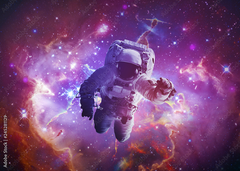 Wall mural astronaut afloat - elements of this image furnished by nasa