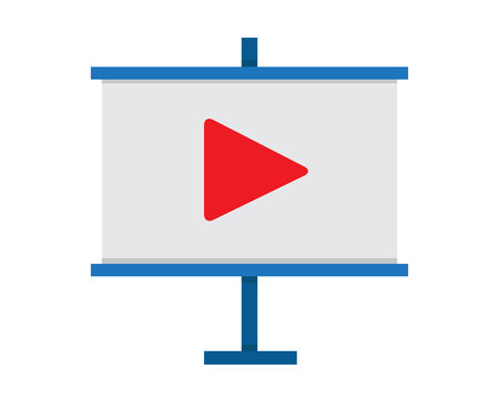 video explain marketing flat icon illustration vector , video explainer market flat icon illustration vector
