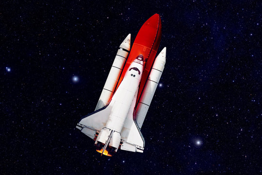 Rocket Ship in Space - Elements of this Image Furnished by NASA