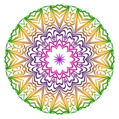 Fototapeta na wymiar Anti-stress therapy pattern. Mandala. For design backgrounds. Vector illustration. Rainbow color
