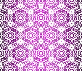 Purple creative vector layout with seamless geometric flower ornament. Design for banner, background