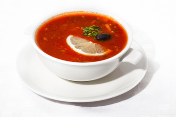 Still Life with Tomato Soup and Sour Cream