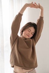 Fototapeta premium female stretching relaxation resting