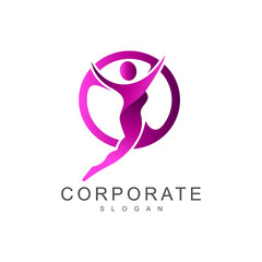 health care logo template,healthy woman and diet logo