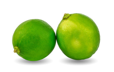 Fresh lime on white background.