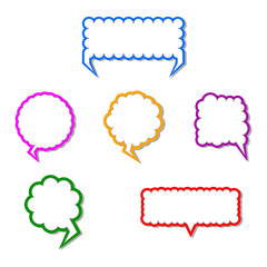 A collection of speech and thought communication bubbles	