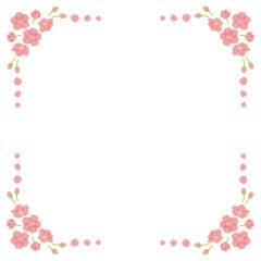 Pink cherry blossom square frame - 245289311